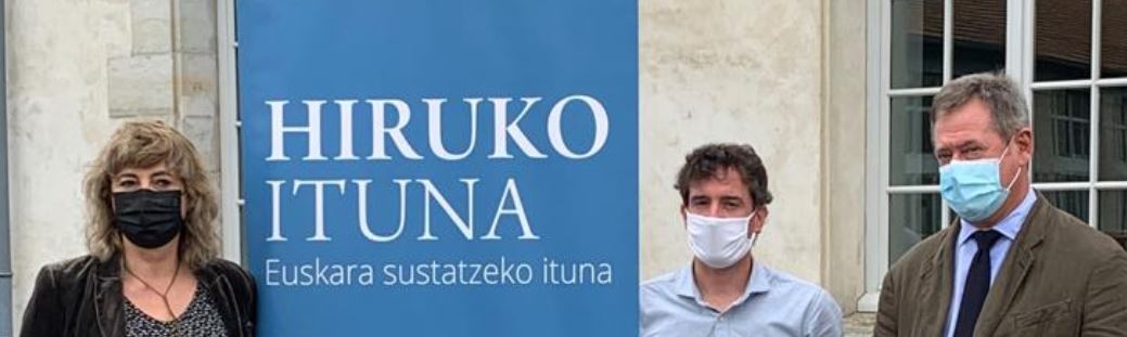 Albiste hontara sartu: Nafarroako Gobernuak, Eusko Jaurlaritzak eta Euskararen Erakunde Publikoak euskara sustatzeko Hiruko Ituna berritu dute